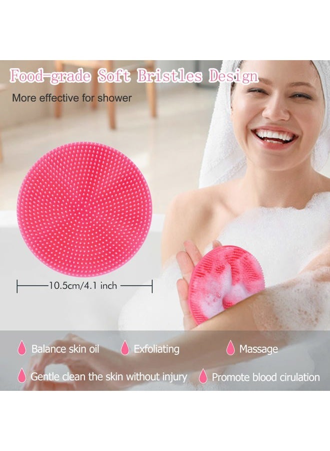 Innerneed (Pink) - Food-grade Soft Silicone Body Scrubber Shower Brush Handheld Cleansing Skin Brush, Gentle Exfoliating and Lather Well (Pink) - Image 3